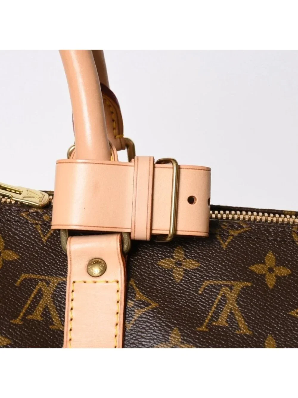 Louis Vuitton Keepall 50 Boston Bag Leather Monogram Gold